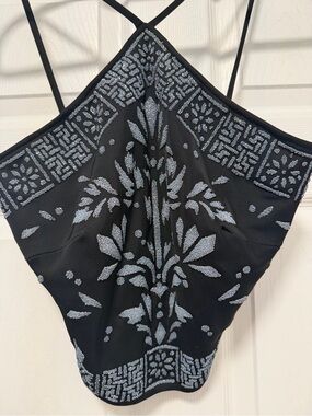 Cache Black Embellished Halter Camisole